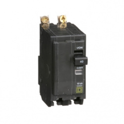 Schneider Electric Interruptor Termomagnético 2 Polos QOB240, 240V, 40A, Entrada 120V 