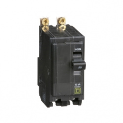 Schneider Electric Interruptor Termomagnético 2 Polos QOB250, 240V, 50A, Entrada 120V 