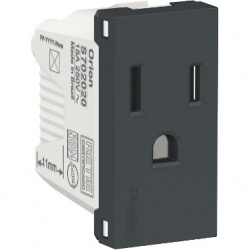 Schneider Electric Tomacorriente Orion, 1 Enchufe, 250V, 15A, Grafito 