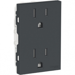 Schneider Electric Tomacorriente Orión, 2 Enchufes, 250V, 15A, Grafito 