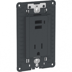 Schneider Electric Tomacorriente Orión, 1 Enchufe, 2x USB, 250V, 15A, Grafito 