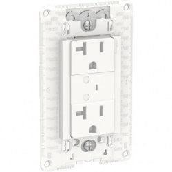 Schneider Electric Tomacorriente S703390045, 2 Enchufes, 125V, 20A, Blanco 