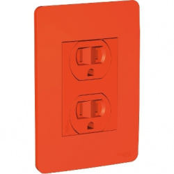 Schneider Electric Tomacorriente S713240N45, 2 Enchufes, 125V, 15A, Naranja 