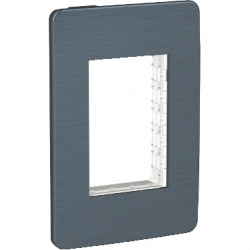 Schneider Electric Placa para Pared S733603765, 3 Puertos, Gris 