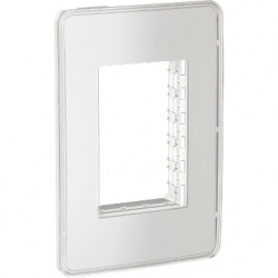 Schneider Electric Placa para Pared S739603005, 3 Puertos, Plata 