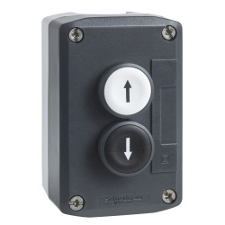 Schneider Electric Botonera Doble XALD222, Alámbrico, Negro 
