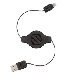 Scosche Cable Lightning Retráctil Macho - USB-A Macho, 90cm, Negro 