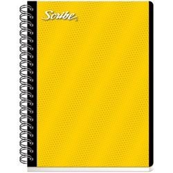 Scribe Cuaderno Profesional de Cuadro Grande 7mm, Espiral Doble, 100 Hojas, Amarillo 