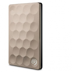 Disco Duro Externo Seagate Backup Plus Ultra Slim 2.5'', 2TB, USB 3.0, Oro - para Mac/PC 