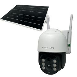 Secucore Kit de Vigilancia IS80ZW de 1 Cámaras IP Torreta WiFi, Incluye Panel Solar 