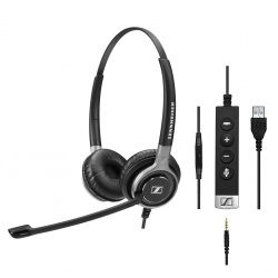 Sennheiser Audífonos SC 665 USB, Alámbrico, USB/3.5mm, Negro/Gris 