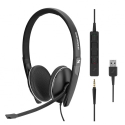 Sennheiser Audífonos SC 165 USB, Alámbrico, USB/3.5mm, Negro 