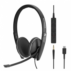 Sennheiser Audífonos SC 165 USB-C, Alámbrico, 3.5mm/USB, Negro 
