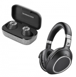 Sennheiser Audífonos Intrauriculares con Micrófono Momentum True Wireless, Inalámbrico, Bluetooth, Negro/Plata — Incluye Audífonos Sennheiser PXC 550 