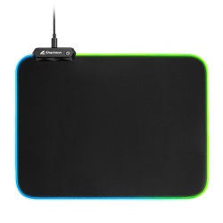 Mousepad Sharkoon 1337 RGB V2 360, 27 x 36cm, Grosor 3mm, Negro 