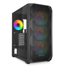 Gabinete Sharkoon AK3 RGB, Midi-Tower, ATX/Micro-ATX/Mini-ITX, USB 3.0, sin Fuente, 2 Ventiladores Instalados, Negro 