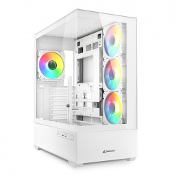 Gabinete Sharkoon AK6 RGB, Midi-Tower, ATX/Micro-ATX/Mini-ITX, USB 3.0, sin Fuente, 4 Ventiladores Instalados, Blanco 