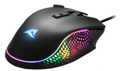 Mouse Gamer Ergonómico Sharkoon Shark Force 3 Black, Alámbrico, Óptico, 12.800DPI, USB-A, Negro 