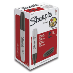 Sharpie Marcador Permanente Chisel, Cincel, Negro, 12 Piezas 