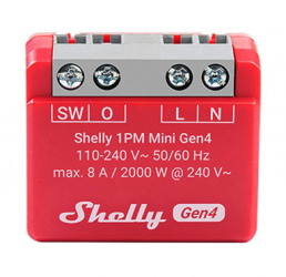 Shelly Módulo Relevador PM Mini Gen4, Inalámbrico, Entrada 110-240V 