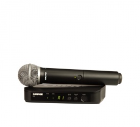 Shure Micrófono BLX24/PG58, Inalámbrico, Negro 