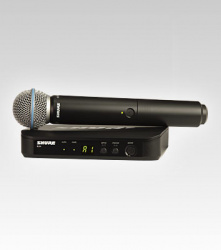 Shure Micrófono con Sistema para Voz BLX24/B58, Inalámbrico, Negro 