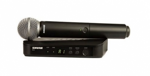 Shure Micrófono BLX24/PG58, Inalámbrico, 100 Metros 
