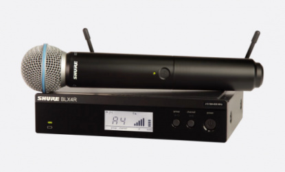 Shure Micrófono con Sistema para Voz BLX24R/B58, Inalámbrico, Negro 