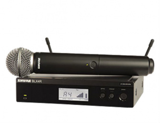 Shure Micrófono con Sistema para Voz BLX24RE/SM58, Inalámbrico, Negro 