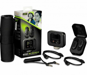 Shure Kit Micrófono Lavalier MV-TWO KIT, Inalámbrico, Bluetooth, Negro 