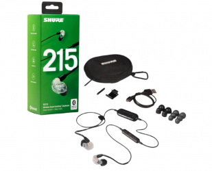 Shure Audífonos Intrauriculares SE215, Inalámbrico, Bluetooth, Transparente/Negro 