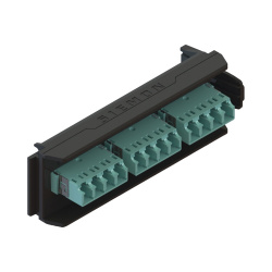 Siemon Panel de 12 Adaptadores de Fibra Óptica LC/UPC Dúplex, Multimodo, Negro 