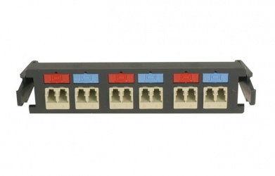 Siemon Panel de 6 Adaptadores de Fibra Óptica LC Multimodo, Negro/Beige 