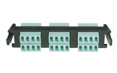 Siemon Panel de 6 Adaptadores de Fibra Óptica LC Quad, Multimodo, Aqua 