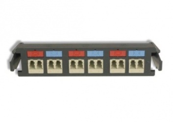 Siemon Panel de 6 Adaptadores de Fibra Óptica LC Duplex  Monomodo, Negro/Beige 