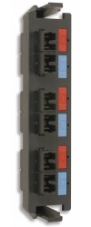 Siemon Panel de 3 Adaptadores de Fibra Óptica SC Duplex, Negro 