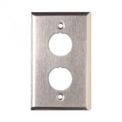 Siemon Placa de Pared, para Uso Industrial, 2 Puertos, Acero Inoxidable 