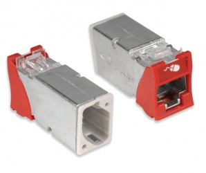 Siemon Jack de Red Blindado Cat6A UTP Z-MAX, RJ-45, Rojo 