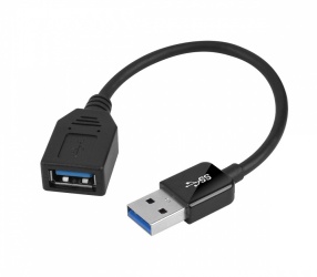 Siig Cable USB A Macho - USB A Hembra, 0.2 Metros, Negro 