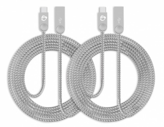 SIIG Cable USB A Macho - USB C Macho, 2 Metros, Plata, 2 Piezas 