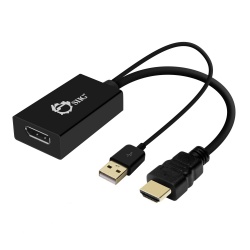 SIIG Adaptador HDMI + USB Macho - DisplayPort Hembra, Negro 