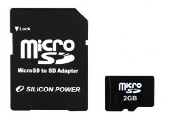 Memoria Flash Silicon Power, 2GB microSD, con Adaptador 