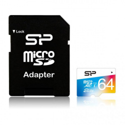 Memoria Flash Silicon Power Elite, 64GB MicroSDXC UHS-l Clase 10, con Adaptador 
