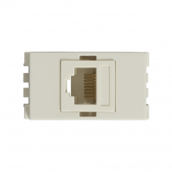Simon Placa de Pared 25483-31, Cat6 RJ-45, 1 Puerto, Marfil 