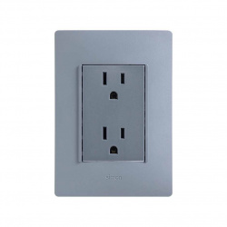 Simon Tomacorriente 2600424-068,  2 Enchufes, 127V, 16A, Grafito 