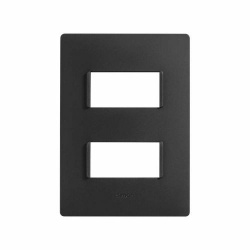 Simon Placa de Pared 2600612-071, 2 Puertos, Negro Azabache 