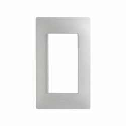 Simon Placa de Pared 2600614-033, 4 Puertos, Plata 