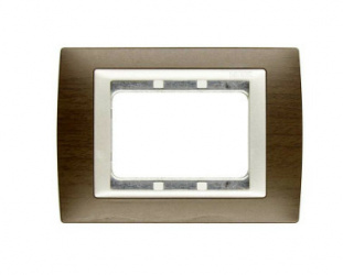 Simon Placa de Pared 82939-46, 3 Puertos, Madera 