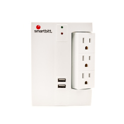 Smartbitt Supresor de Picos SBSS450J-6, 6 Salidas, 2 Puertos USB, 450 Joules 