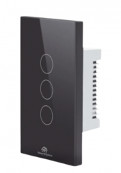 SmartHome by Epcom Interruptor de Luz Inteligente SHS413W, 3 Botones, Wi-Fi, Negro  